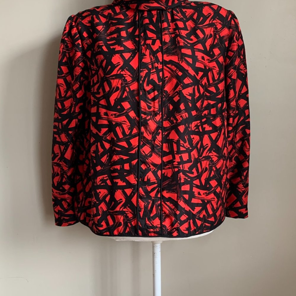 Vintage Red Silk Blouse